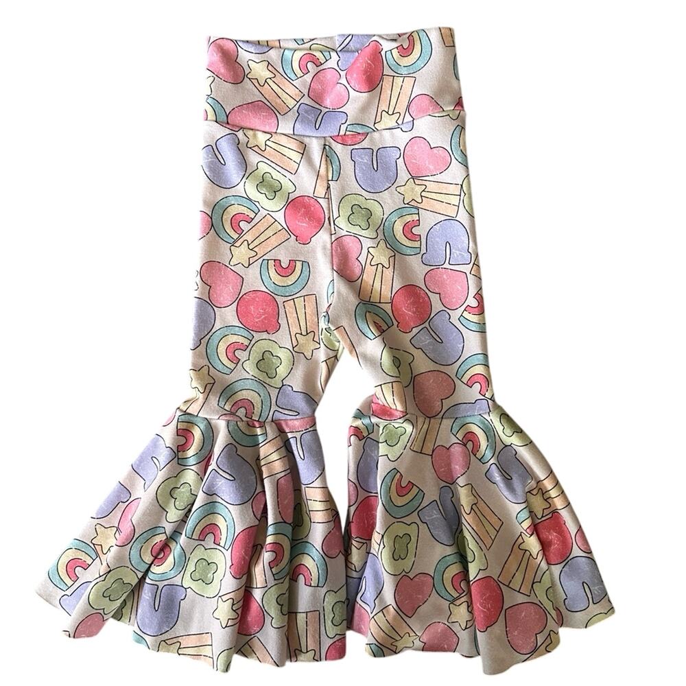 Hippie Skippie Lucky Charms Bell Bottom Pants Girls (Size 12 Months)